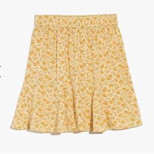 Madewell Yellow Mini Swing Skirt in Piccoloa floral